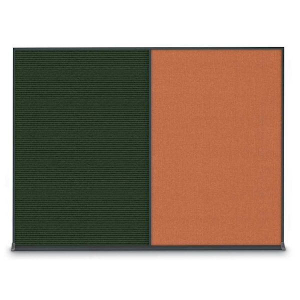 Double Door Radius Corkboard, 60"X36", B, UV8004-BRONZE-DBURGU
